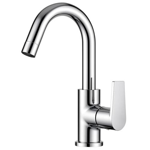 Swan Neck Pillar Cock with Swinging Spout Chrome